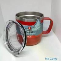 ราคา แก้วน้ำเก็บอุณหภูมิมีหู SWISS+TECH สีแดง (1732007254060074968)