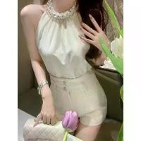 ราคา ชุดกางเกง 2 ชิ้น สำหรับผู้หญิง ลำลอง และสง่างาม ชุดสูทแฟชั่นเกาหลี เหมาะสำหรับสาวออฟฟิศและงานปาร์ตี้ สไตล์ Y2k เสื้อครอปและกางเกงขาสั้น เสื้อเบลาส์หญิง (1731864917639464111)