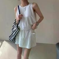 ราคา ชุดลำลองฤดูร้อน ใหม่ สไตล์เกาหลี เสื้อกั๊กแขนกุด กระโปรงขากว้าง แฟชั่น รับ หิ้วเเพทตินั่ม เสื้อ พลีท ชุด เซต มี หมวก ผู้ หญิง ราคา โปรโมชั่น พิเศษ (1732086329269191877)