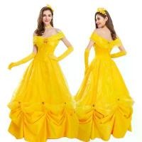 ราคา ชุดเจ้าหญิงเบลล์, คอสเพลย์ความงามและสัตว์ประหลาด, ชุดสีเหลือง, สำหรับผู้หญิงผู้ใหญ่, ชุดการแสดงบนเวที, ฮาโลวีน (1732182939951400650)