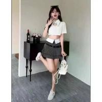 ราคา ชุดเซ็ท เสื้อ+กางเกง+เข็มขัด นำเข้าสไตล์เกาหลี จัดส่งฟรี กทม (1731930645684455166)