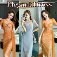 ราคา เดรสสไตล์เวียดนาม, เดรสผู้หญิง, สีฟ้าและสีส้ม, เดรสลูกไม้, เหมาะสำหรับทำงานและงานแต่งงาน, เดรส Hiso, เดรสฝรั่งเศส, 20601 (1730488654923073619)