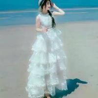ราคา เดรส ลูกไม้ Organza ปักลาย กลวงออก สำหรับนักเรียนหญิง ชุดเค้กอ้วนปุยนางฟ้าฤดูร้อน วันหยุด เดรสยาว สไตล์นางฟ้า (1731657236710065754)