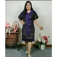 ราคา ชุดเดรสผ้าไทย ชุดทำงานสาวอวบ (เดรส ทรงคอระบายหน้า) COD (1732161738312746654)