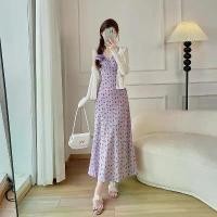 ราคา เดรสกระชับสัดส่วน สีม่วง แขนกุด แต่งลูกไม้ ลายดอกไม้ ชายเสื้อทรงเอ ทรงเข้ารูป เดรส รัด รูป (1731435953769579736)