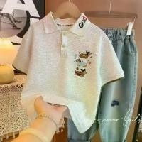 ราคา เสื้อโปโลเด็กผู้ชาย คอปกดัชชุนด์ แขนสั้น คอปกครึ่งแขน เสื้อเด็กโต เสื้อยืดเด็กโต เทรนด์ ขายร้อน (1731324150123562838)
