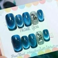 ราคา COD เล็บปลอมสีเจล สีลูกแก้วติดเพชร แถมกาว+ตะไบทุกชุด (1732141984195970222)