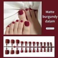 ราคา แผ่นแปะเล็บเท้า สีขาวเรียบหรู เล็บสำเร็จรูป 24 ชิ้น แถบฝ้า เล็บ (1732020632906859553)