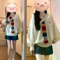 ราคา เสื้อสเวตเตอร์ถักผสมขนสัตว์สีรุ้ง สไตล์วินเทจ คอวี ทรงหลวม สไตล์กระโหลก ความรู้สึกระดับไฮเอนด์ สำหรับผู้หญิง เหมาะสำหรับฤดูใบไม้ร่วงและฤดูหนาว เสื้อ คอปาด กราม cps ผู้ หญิงแท้ แม่ผึ้ง น้องพี (17321663