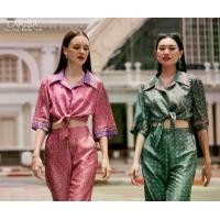 ราคา (4336) ชุดเซต เสื้อ กางเกงลายไทยเอวสมอค ผ้าไหมสังเคราะห์พิมพ์ลายสวย สีสด คมชัด ผ้าสบาย (1729701335289465367)