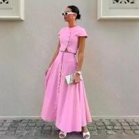 ราคา ชุดกระโปรงยาว สีชมพูตุ่น เรียบหรู สองชิ้น เสื้อเชิ้ต กระดุมหน้า ทรงหลวม ทรงเอ เหมาะสำหรับผู้หญิงออฟฟิศ ลำลอง (1731324991030855382)