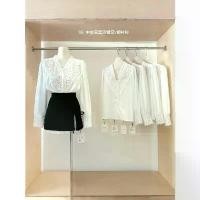 ราคา เสื้อเชิ้ต คอวี สไตล์ฝรั่งเศส วินเทจ สไตล์คอร์ท ปักลูกไม้ เสื้อเชิ้ตสีขาว สำหรับผู้หญิง (1731665035800775358)