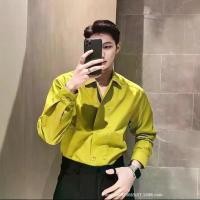 ราคา เสื้อเชิ้ต กระดุมสองแถว ทรงแฟนหนุ่ม ทรงหลวม แขนยาว คอปกสูท ลายทางเข้ม (1731705857543407365)