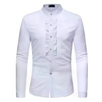 ราคา เสื้อเชิ้ต ชุดเดรส คอปก สำหรับผู้ชาย สีพื้น ขนาดใหญ่ แต่งลูกไม้ (1732035162779715699)