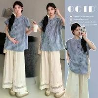 ราคา เสื้อเชิ้ต สไตล์ฝรั่งเศส ลายสก็อตสีฟ้าอ่อน เสื้อเชิ้ตแขนสั้น ชุดคลุมท้อง พลัสไซส์ สด ซอก เก๋ไก๋ระดับไฮเอนด์ ความยาวปานกลาง ขายดีในปี 2025 (1731932813991053052)