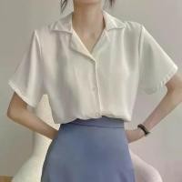 ราคา เสื้อเชิ้ต แขนสั้น ทรงหลวม สำหรับผู้หญิง เสื้อผ้าผู้หญิง เสื้อเบลาส์ (1732186245411341612)