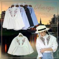 ราคา เสื้อเชิ้ต แขนยาว คอจีน สไตล์เกาหลี ปัก ลายดอก (1731668347992638666)