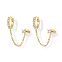 ราคา ต่างหูโซ่ทอง 14K, PAVOI, สำหรับผู้หญิง, ต่างหูห่วงฮักกี้โซ่ห้อยเจาะคู่, ต่างหูข้อมือหูสตั๊ดเดี่ยวคิวบิกเซอร์โคเนีย, แฟชั่น (1731537235194775010)