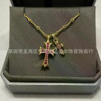 ราคา สร้อยคอไม้กางเขนคู่, Anjia V, ชุบทองด้วยทองและเพชรสีชมพู, ฝังจี้ไม้กางเขนทรัพย์สินสีชมพูและสีน้ำเงิน, แฟชั่น, ขายตรงจากโรงงาน (1730360602073270464)