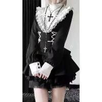ราคา ชุดทูพีซ สไตล์โกธิค Y2k โลลิต้า สำหรับผู้หญิง สีดำและสีขาว เสื้อเบลาส์แขนยาว ชุดเดรสลูกไม้ แฟชั่น ลูกไม้นัวเนีย ชุดวินเทจ 2025 (1731556832455132444)