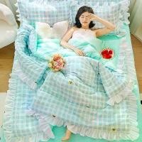 ราคา ผ้าห่มฤดูร้อน สไตล์เกาหลี ชุดสี่ชิ้น วัสดุผ้าฝ้ายซักลูกไม้ ผ้านวมฤดูร้อน ปลอกผ้านวม แอร์ สามชิ้น เดี่ยวและคู่ ผ้านวมบาง ซักเครื่องได้ (1731811141641929892)