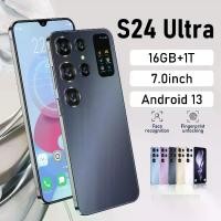 ราคา New Sansumg S24 Ultra อัลตร้าสมาร์ทโฟน 5G 7.0hd หน้าจอ 16GB+1TB 7000 mAh 72MP Android 13 Dual SIM Face ปลดล็อค LTE / CDMA โทรศัพท์มือถือ NFC โทรศัพท์ รองรับภาษาไทย ระบบนำทาง มือ (1732065208091575949)