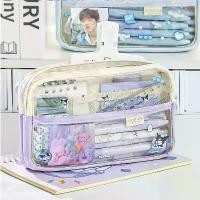 ราคา กระเป๋าดินสอ Pvc แบบใส สองชั้น จุของได้เยอะ สําหรับนักเรียน โรงเรียน (1731963732493567628)