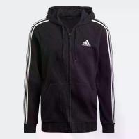 ราคา adidas ไลฟ์สไตล์ เสื้อฮู้ดซิปยาวเต็มตัว Essentials French Terry 3-Stripes ผู้ชาย สีดำ GK9032 (1731990653472836371)