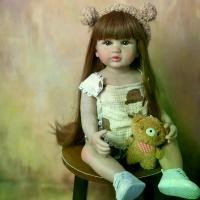 ราคา ของเล่นตุ๊กตาเด็กผู้หญิงเกิดใหม่, BZDOLL, เหมือนจริง, 55 ซม. (22 นิ้ว), ตัวซิลิโคนเต็มตัว, ผมสีน้ำตาล, ผมยาว, เด็กทารกเจ้าหญิงแรกเกิด, เด็กวัยหัดเดิน Bebe, ของขวัญน่ารัก ตุ๊กตา (1732154765037242233)