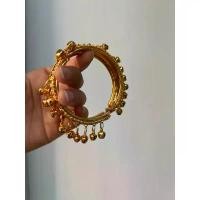 ราคา กำไลข้อมือชุดไทย อินเดีย มีกระดิ่ง เครื่องประดับชุดไทย ชุดอินเดีย Fashion gold bell bracelet มีบริการเก็บปลายทาง (1732078262317516393)