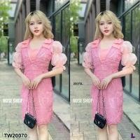 ราคา Garden Clothes ชุดเดรส เดรสลูกไม้ แขนผ้าแก้ว มีซิปซ่อน .. สีชมพู (1732225634488650431)