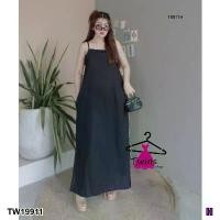 ราคา Garden Clothes ชุดเดรส เดรสยาวสายเดี่ยวลินิน 13705 สีดำ (1732218747726629567)