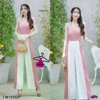 ราคา Garden Clothes ชุดจั๊มสูท JUMPSUIT แขนกุดทูโทน สีชมพู (1732218713331698367)