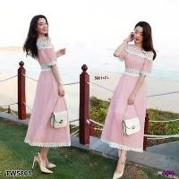 ราคา Garden Clothes ชุดเดรส เดรสชีฟอง สายเดี่ยว2เส้น แต่งลูกไม้ (1732225613084658367)