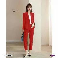ราคา Garden Clothes ชุดเซ็ท เซทสูท 2ชิ้น ปกกล้วย สีแดงสด (1732225588718570175)