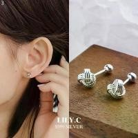 ราคา พร้อมส่ง LILY.C ต่างหูเงินแท้ S999 ต่างหูตะกร้อเงินแท้ S999 Silver Ball Screw Earrings Jewelry มีบริการเก็บ (1732208557427295676)