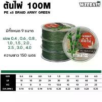 ราคา COD WEEBASS สายพีอี - รุ่น ต้นไผ่ ถัก8 (ARMY GREEN) 100เมตร สายพีอี สายPE สายเอ็นตกปลา (1731732078167033681)
