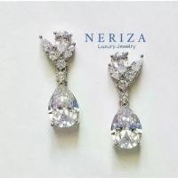 ราคา Neriza Jewelry/ต่างหูเพชรออกงานเพชรสังเคราะห์หยดน้ำ ประกายเทียบเท่าเพชรแท้ NE085 (1729423022726876080)