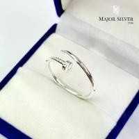ราคา Nail silver ring / แหวนตะปู หนา 1.8 mm แหวนเงินแท้ 92.5% เรียบ ๆ แฟชั่น สไตล์มินิมอล แหวนเงินแท้ 100 Major Silver (1731208263508985197)