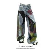 ราคา กางเกงยีนส์ย้อนยุคอเมริกันกราฟฟิตี้, Unisex, พลัสไซส์, สำหรับผู้หญิง, แฟชั่นสปริงใหม่, ทรงหลวม, กระชับสัดส่วน, อเนกประสงค์, กางเกงขากว้าง กางเกง คาร์โก้ กระบอก กางเกงยีนส์ ทรงเอ hara pinion denim (173