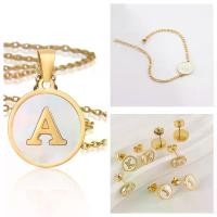ราคา ชุดสร้อยคอ สร้อยข้อมือ ต่างหู ตัวอักษรสีทอง ของขวัญวันเกิดในอุดมคติ (1731918571293673304)