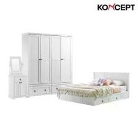 ราคา Koncept Furniture ชุดห้องนอน ขนาด 5 ฟุต รุ่น Melona สีขาว (1729579981434030330)