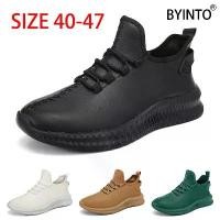 ราคา รองเท้าวิ่งผู้ชาย ไซส์ใหญ่ 40-47 เบามาก วัสดุหนังกันน้ำ รองเท้าผ้าใบออกกำลังกาย รองเท้าฝึกสันทนาการชาย รองเท้ากีฬากีฬาแฟชั่น รองเท้าวิ่งจ๊อกกิ้งและเดิน มีสีดำ สีขาว สีน้ำตาล สีเขียว (17310725236722595