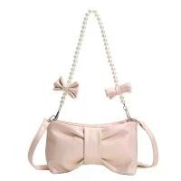 ราคา JUST STAR Womens Cross-Body Bag Simple Pearl Bow Sweet Crossbody Bag COD (1731747600449176737)