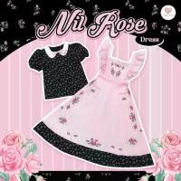 ราคา (มี2XL) Maria Diamond สีชมพูดำ Nil Rose Dress เซ็ต 2 ชิ้น เดรสเอี๊ยมสายระบายพิมพ์ลายผ้าเปเป้ + เสื้อแขนสั้นคอบัวผ้าคอตตอนนิ่ม น่ารักมีซับใน /เสื้อยาว22 /เดรสยาว48 /.5ข้าม (1730685221387536575)