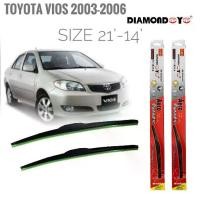 ราคา ที่ปัดน้ำฝน ใบปัดน้ำฝน ซิลิโคน ตรงรุ่น Toyota Vios 2003-2006 ไซส์ 21-14 ยี่ห้อ Diamond (1731839210601612335)