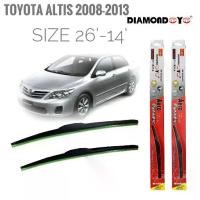 ราคา ที่ปัดน้ำฝน ใบปัดน้ำฝน ซิลิโคน ตรงรุ่น Toyota Altis 2008-2013 ไซส์ 26-14 ยี่ห้อ Diamond กล่องแดง สิ้นค้าคุณภาพ (1731869298818779003)