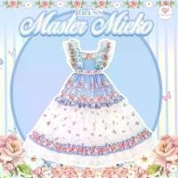 ราคา (มี2XL) Maria Diamond สีฟ้าขาว Master Mieko Dress เดรสยาวผ้าไหมญี่ปุ่นพิมพ์ลายแต่งผ้าออร์แกนดี้ + ผ้าลูกไม้พิมพ์ลาย มีซับในทรงสวย มีซับใน /ยาว52 /อกเอว1มิลข้ามไซส์ (1730918015690115295)