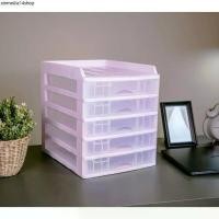 ราคา ตู้ลิ้นชัก 5 ชั้น พร้อมถาดบน A-109-1 สีม่วงพาสเทล Organizer with upper tray Purple Pastel color (1731238031264220185)