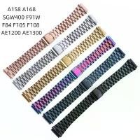 ราคา สายนาฬิกาย้อนยุค, เข้ากันได้กับ Casio A158 A168 SGW400 F91W F84 F105 F108 AE1200 AE1300, ตัวล็อกสีเงิน, สร้อยข้อมือทอง, สายเหล็กวินเทจ (1731083370618194270)